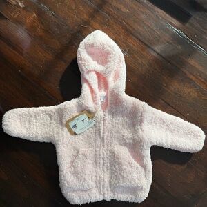 Angel Dear Pink Fuzzy Zip-Up Hoodie ( Size 0-6 mos)